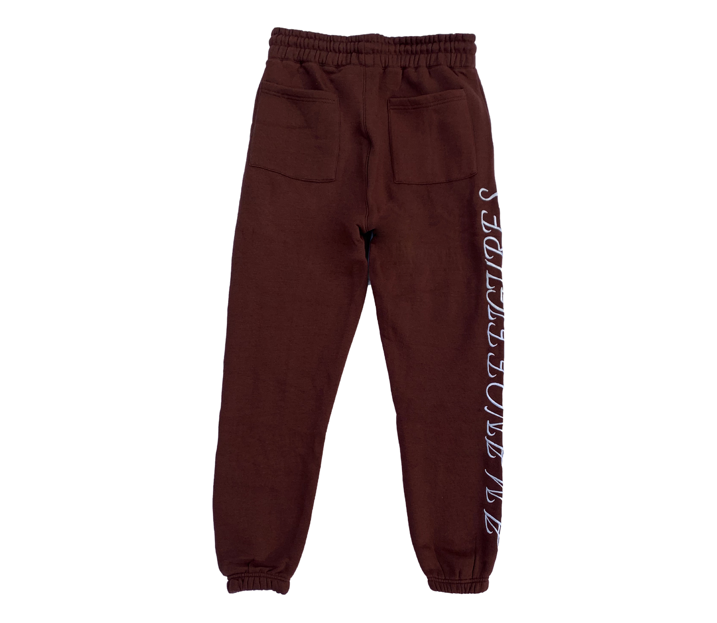 AMOF BROWN EMBROIDERED COMFORT JOGGERS