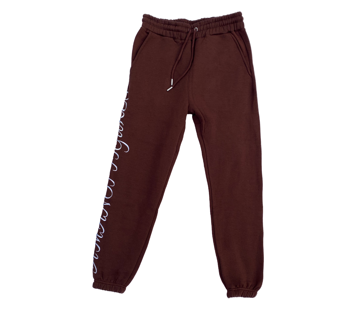 AMOF BROWN EMBROIDERED COMFORT JOGGERS