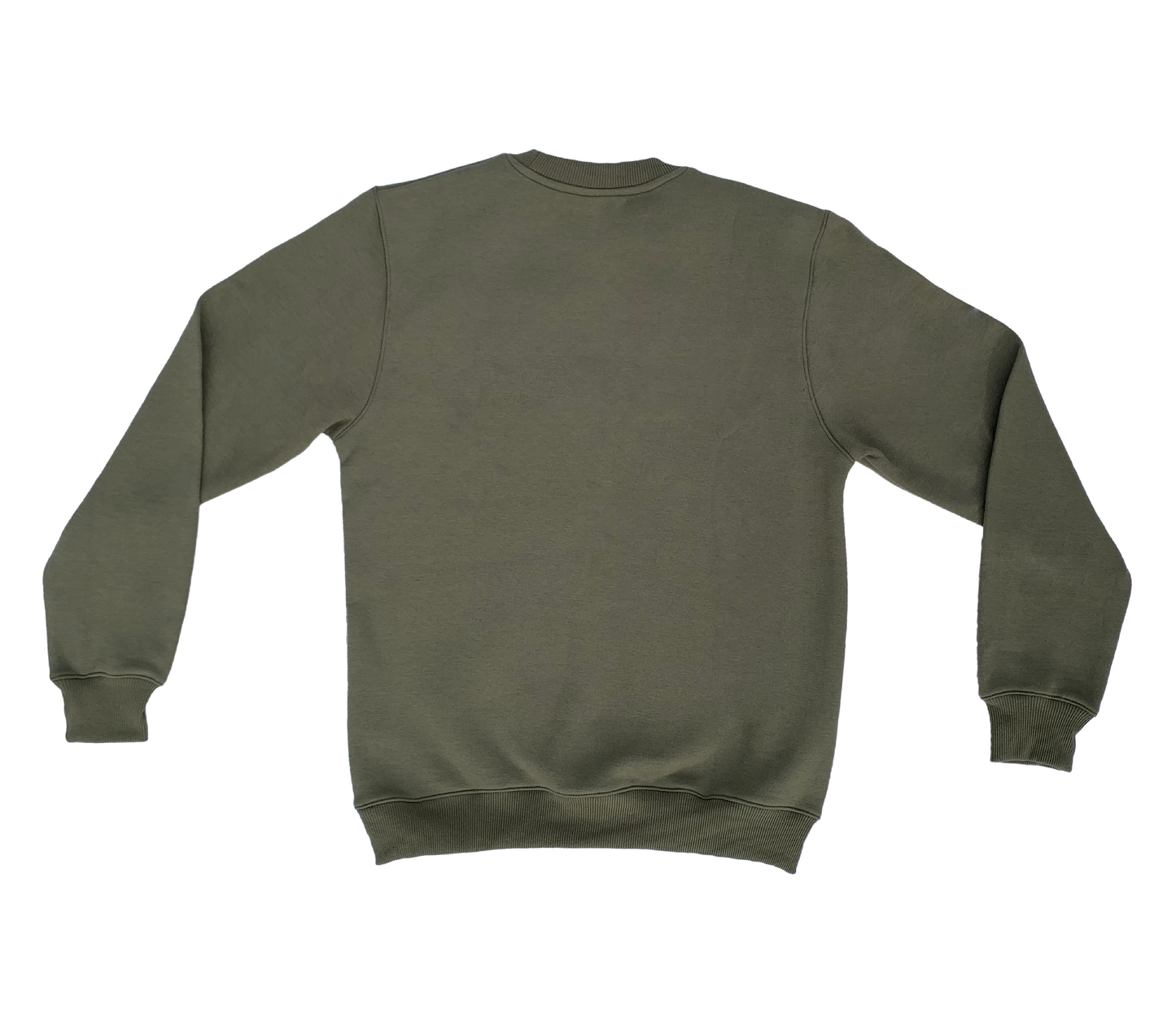 AMOF OLIVE EMBROIDERED COMFORT CREWNECK