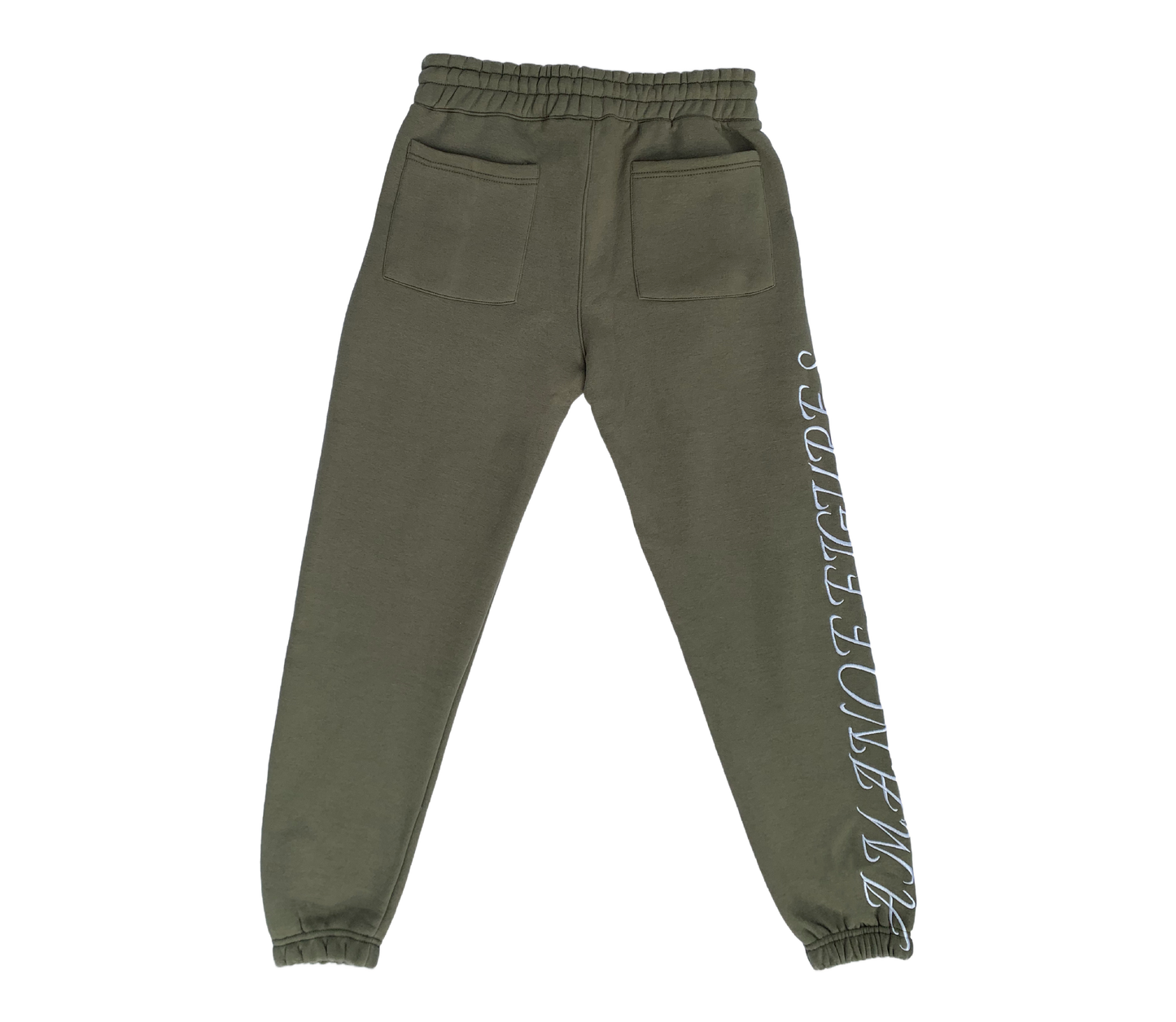 AMOF OLIVE EMBROIDERED COMFORT JOGGERS