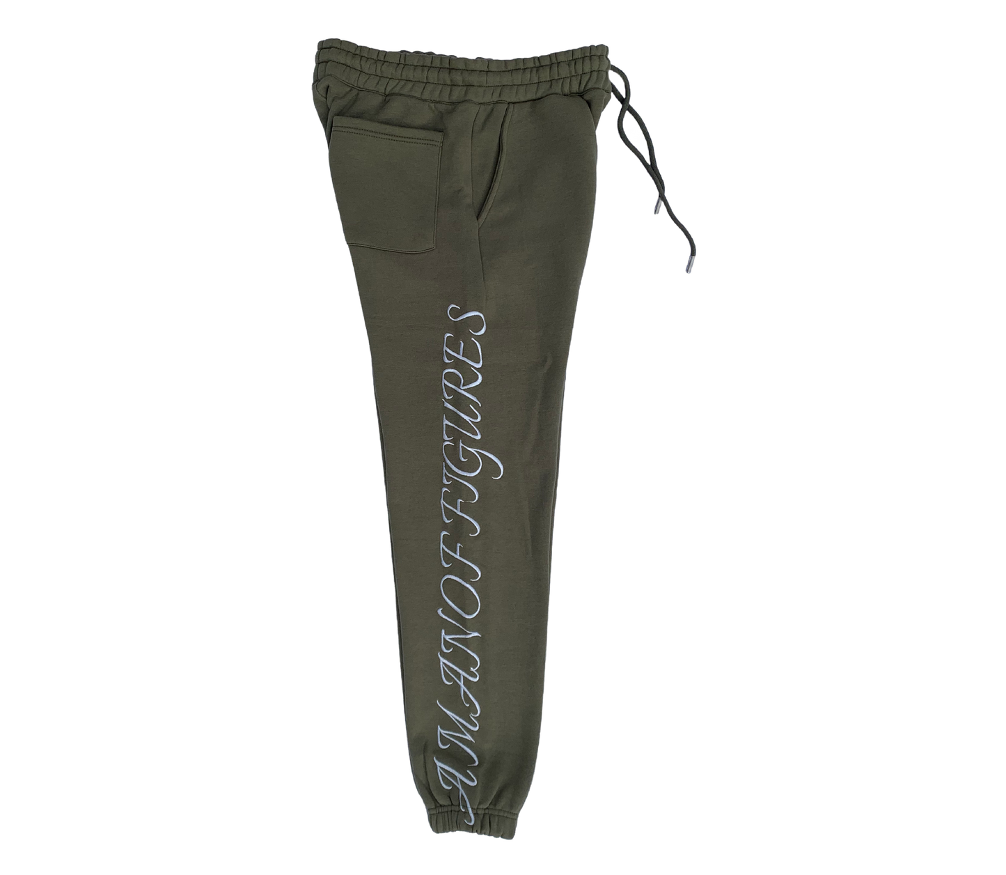 AMOF OLIVE EMBROIDERED COMFORT JOGGERS