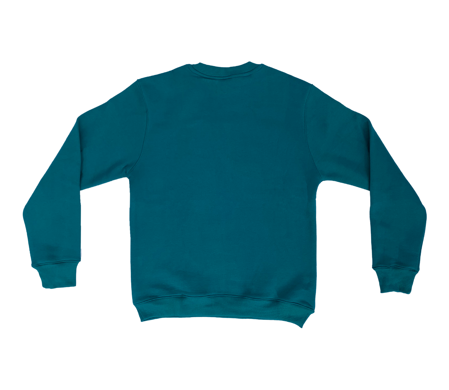 AMOF TEAL EMBROIDERED COMFORT CREWNECK