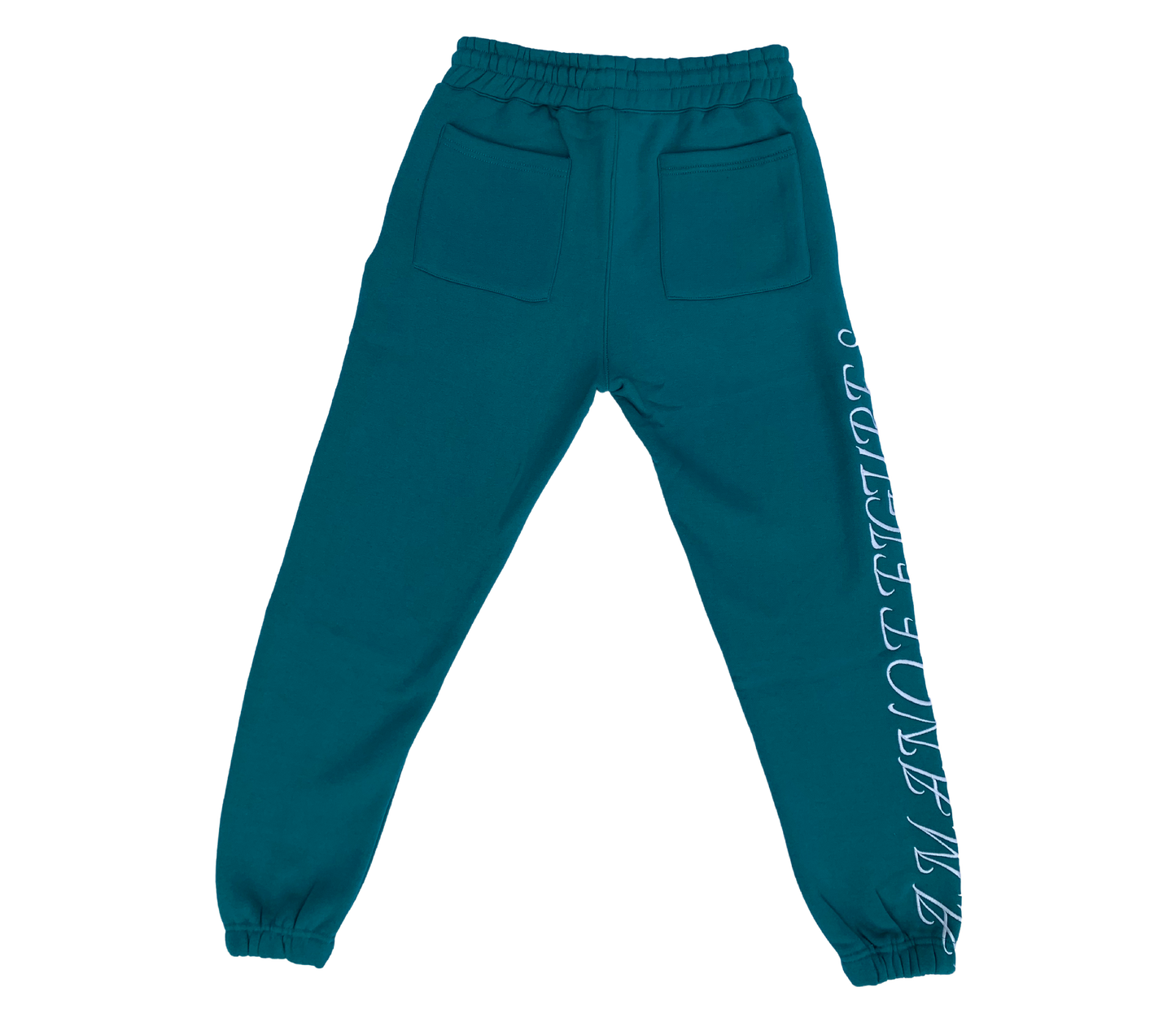 AMOF TEAL EMBROIDERED COMFORT JOGGERS