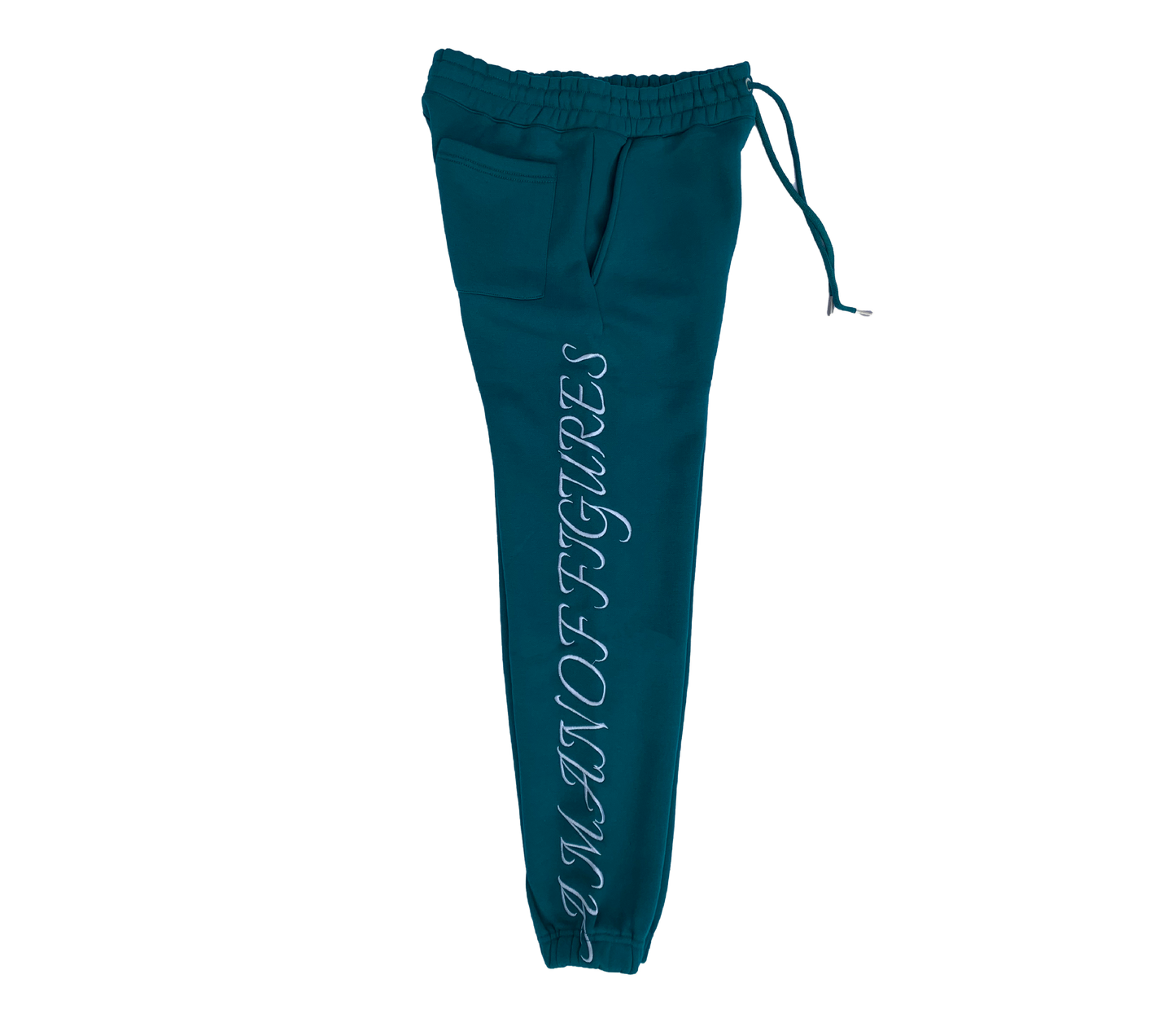 AMOF TEAL EMBROIDERED COMFORT JOGGERS