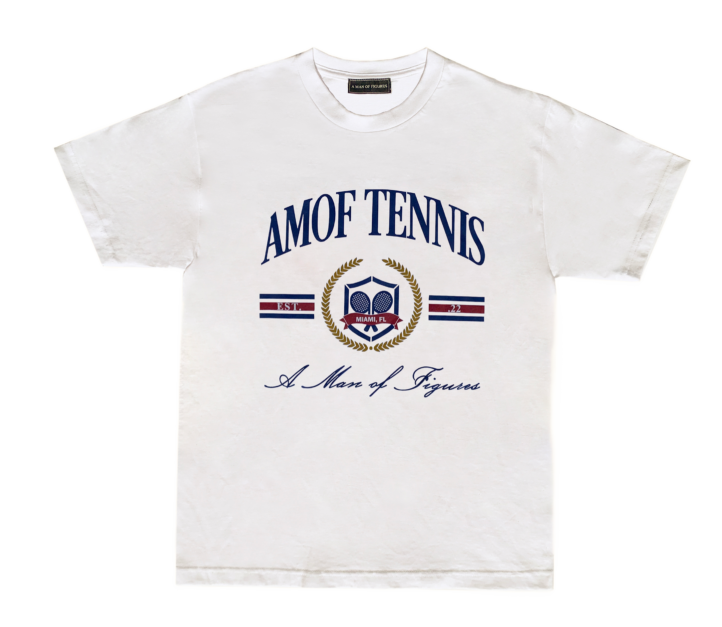 AMOF TENNIS WHITE T-SHIRT